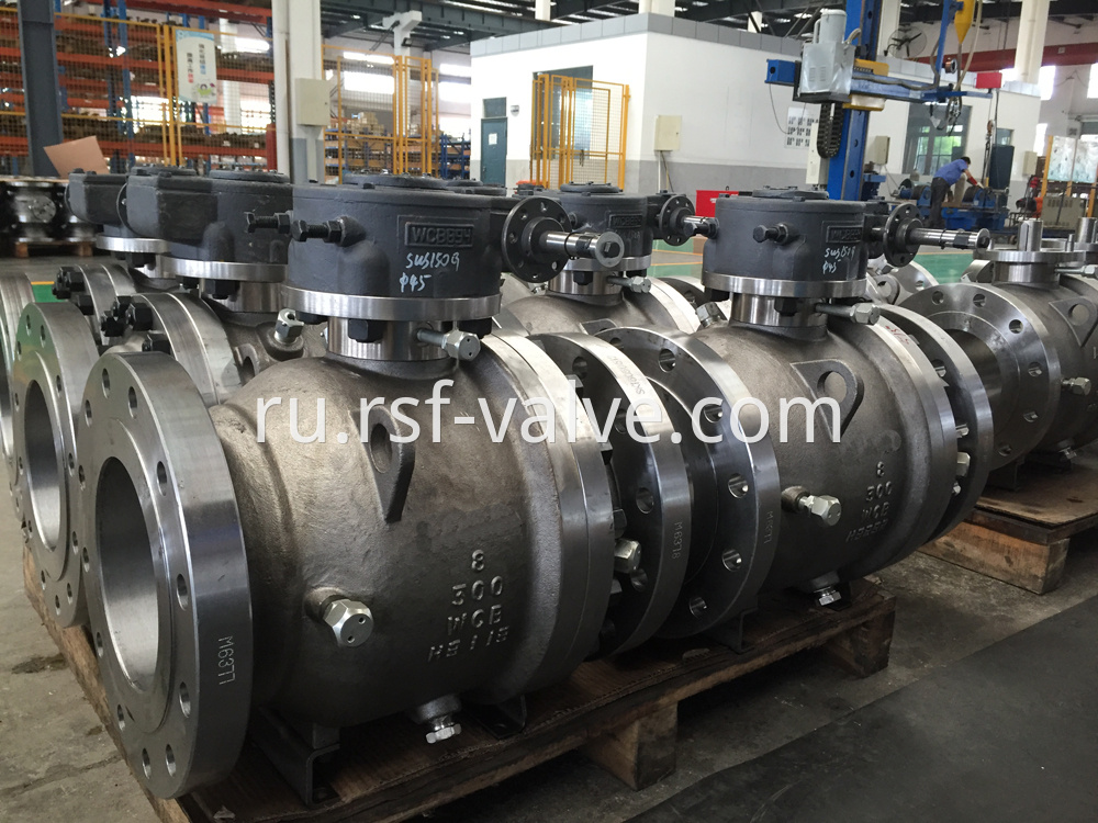 2pcs Body Cast Steel Trunnion Mounted Ball Valve 2